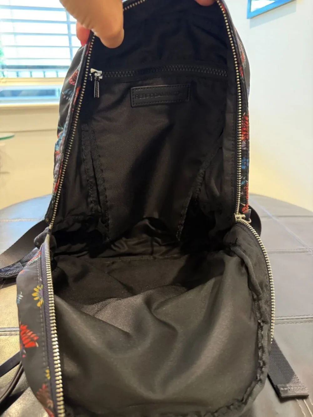 Rebecca Minkoff Black Floral Nylon Backpack